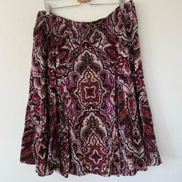 Charter Club Woman Multi coloured print 100% Cotton A line skirt, NWOT, sz 20W - Picture 2 of 7